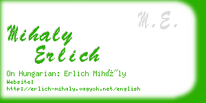 mihaly erlich business card